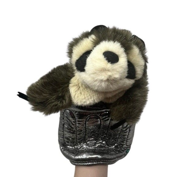 Folkmanis Raccoon In Trash Can Hand Puppet Plush Please Recycle Garbage Can - Picture 4 of 10